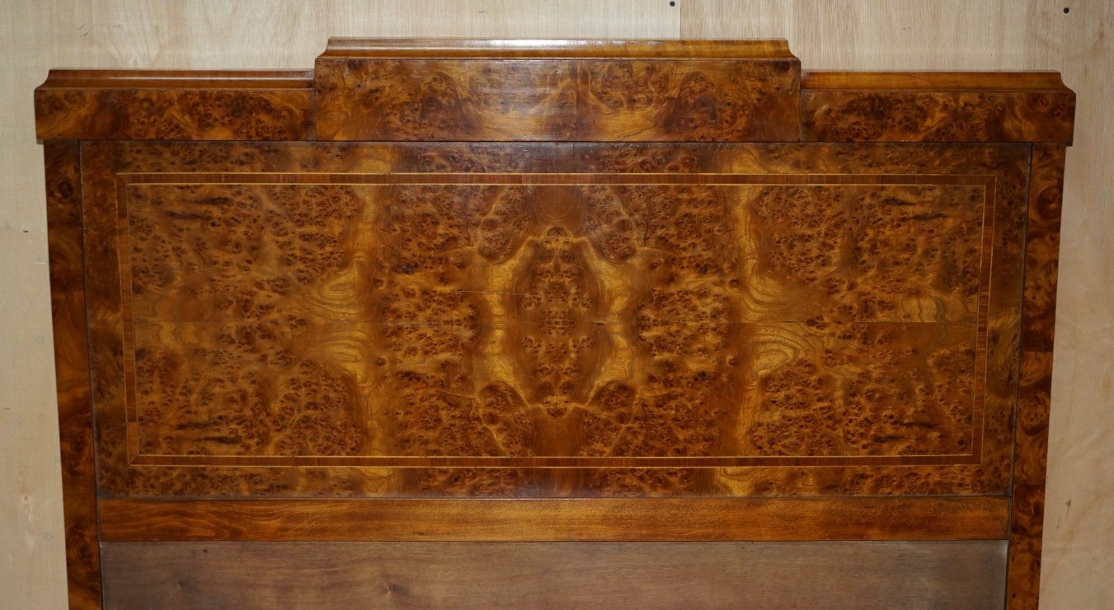 photo vinterior Antique Fully Restored Circa 1880 French Empire Burr Walnut Estate Bed Frame