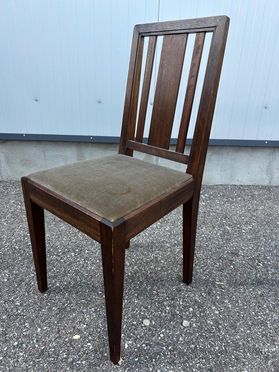 Set Of Art Deco Chairs Ateliers Vallin, 1930s photo Furniture