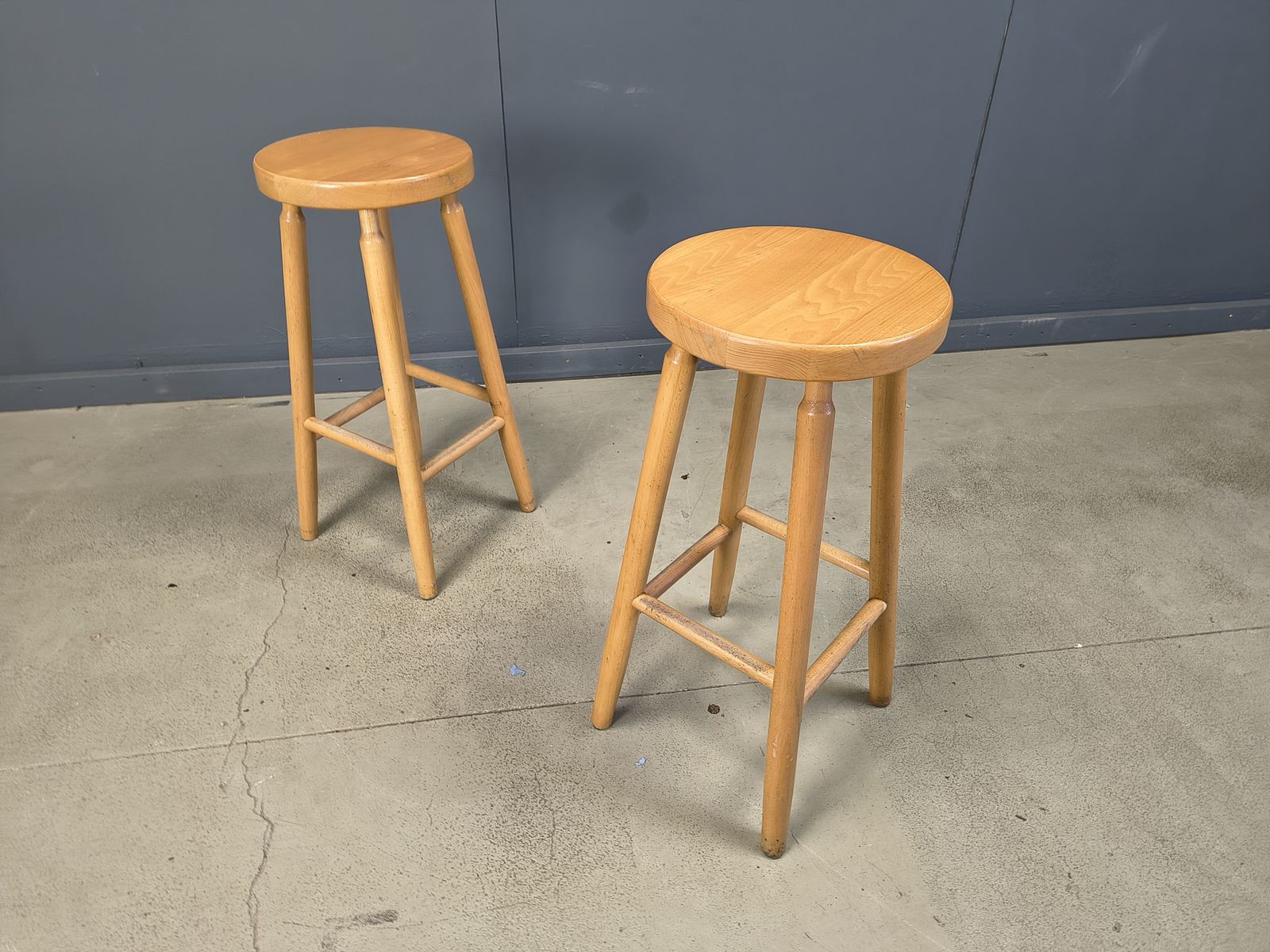 Alpine Style Chalet Stools In Wood, Set Of 11   1970s photo furniture