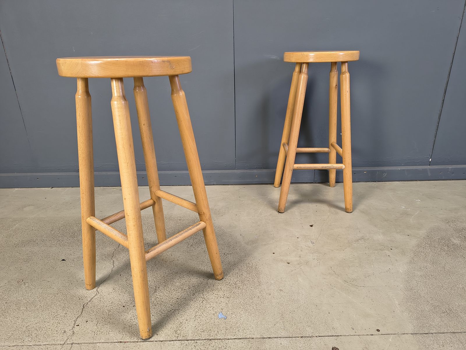Alpine Style Chalet Stools In Wood, Set Of 11   1970s photo vinterior