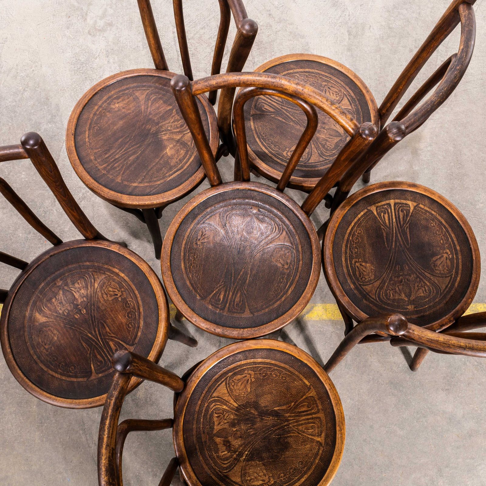 1950’s French Mid Tan Hooped Back Classic Dining Chairs – Set Of Six photo for sale