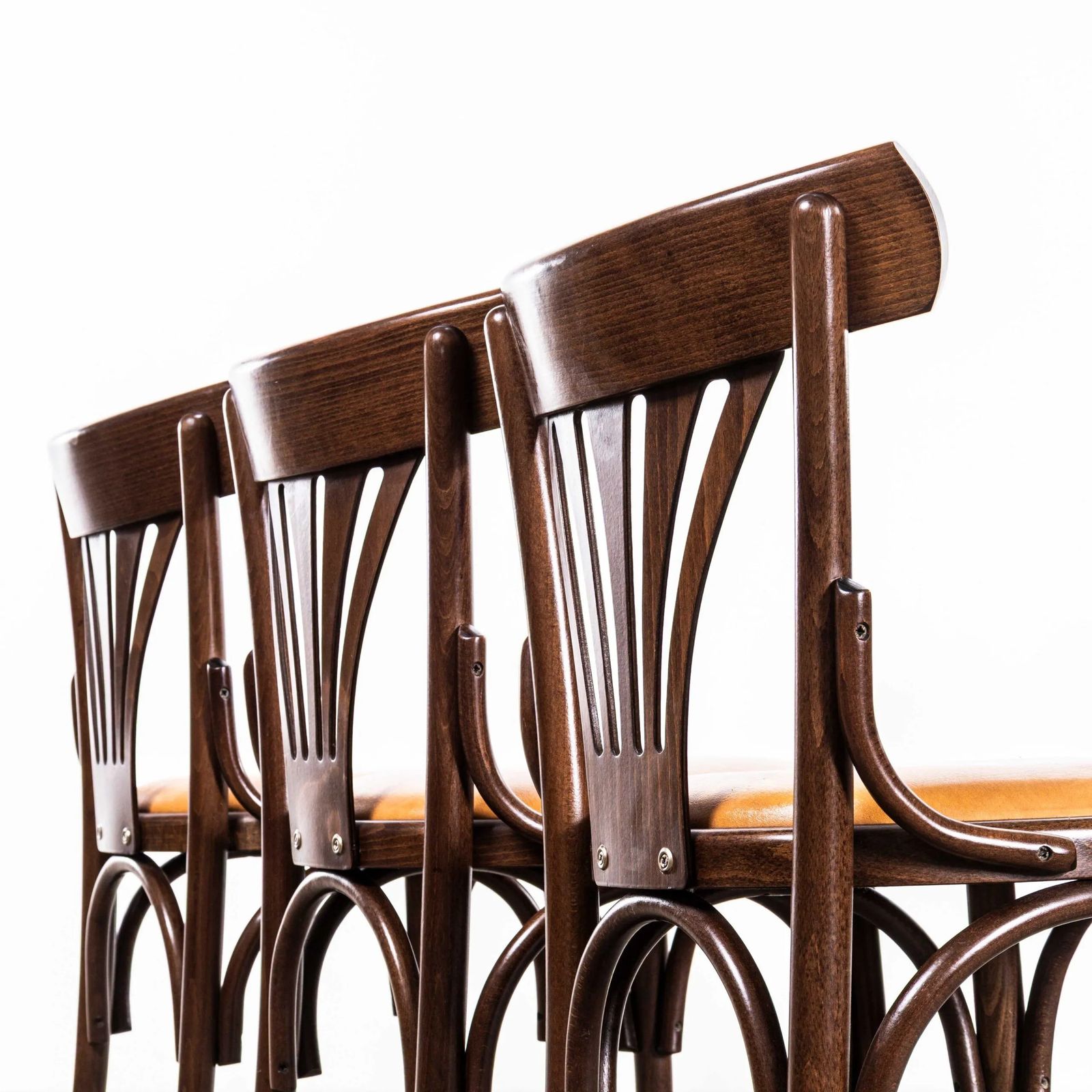 1960’s Upholstered Fan Back Bentwood Dining Chairs photo buy