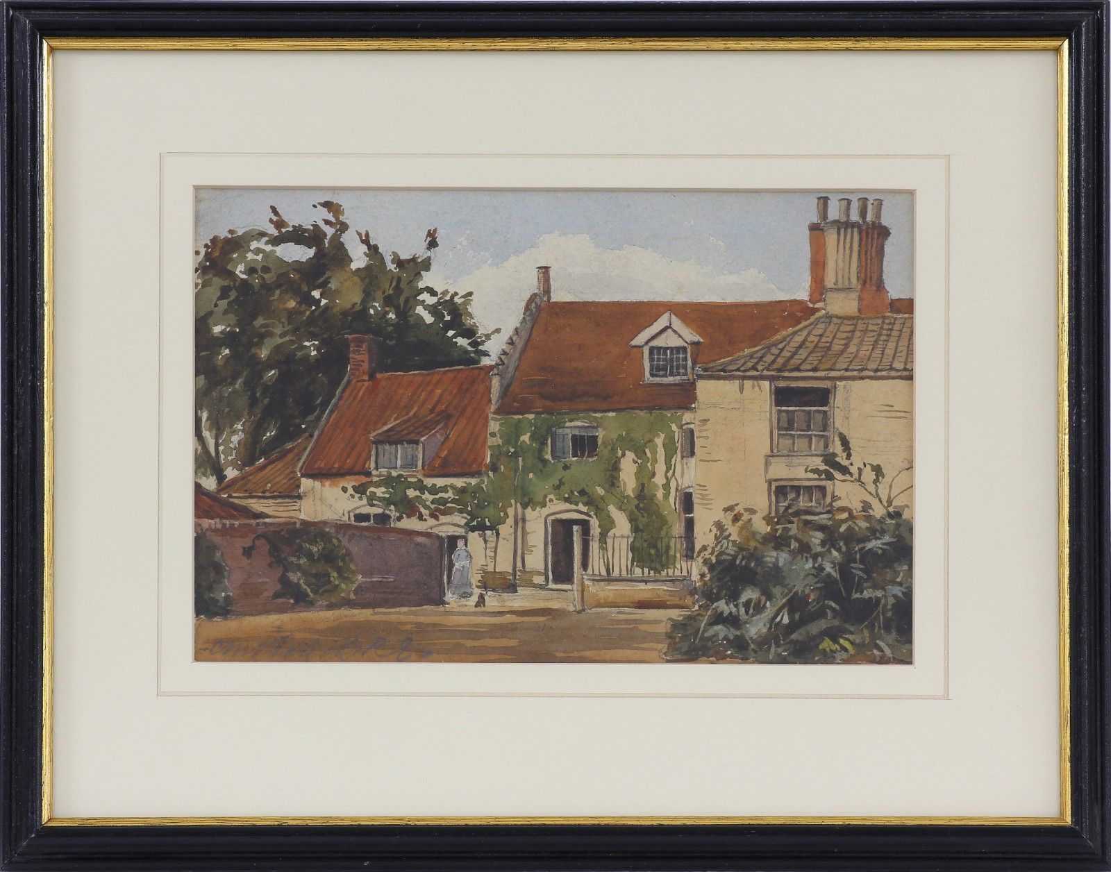 Watercolour By Catherine Maude Nichols. Subject Is Alpington Hall West Wing. photo Art