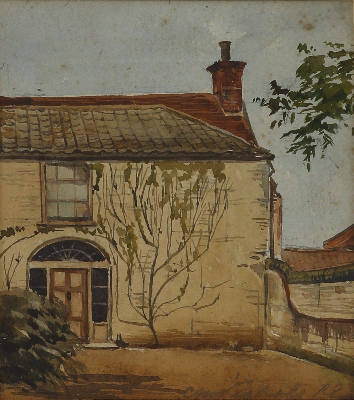 Watercolour By Catherine Maude Nichols. Subject Is Alpington Hall East Wing. photo furniture
