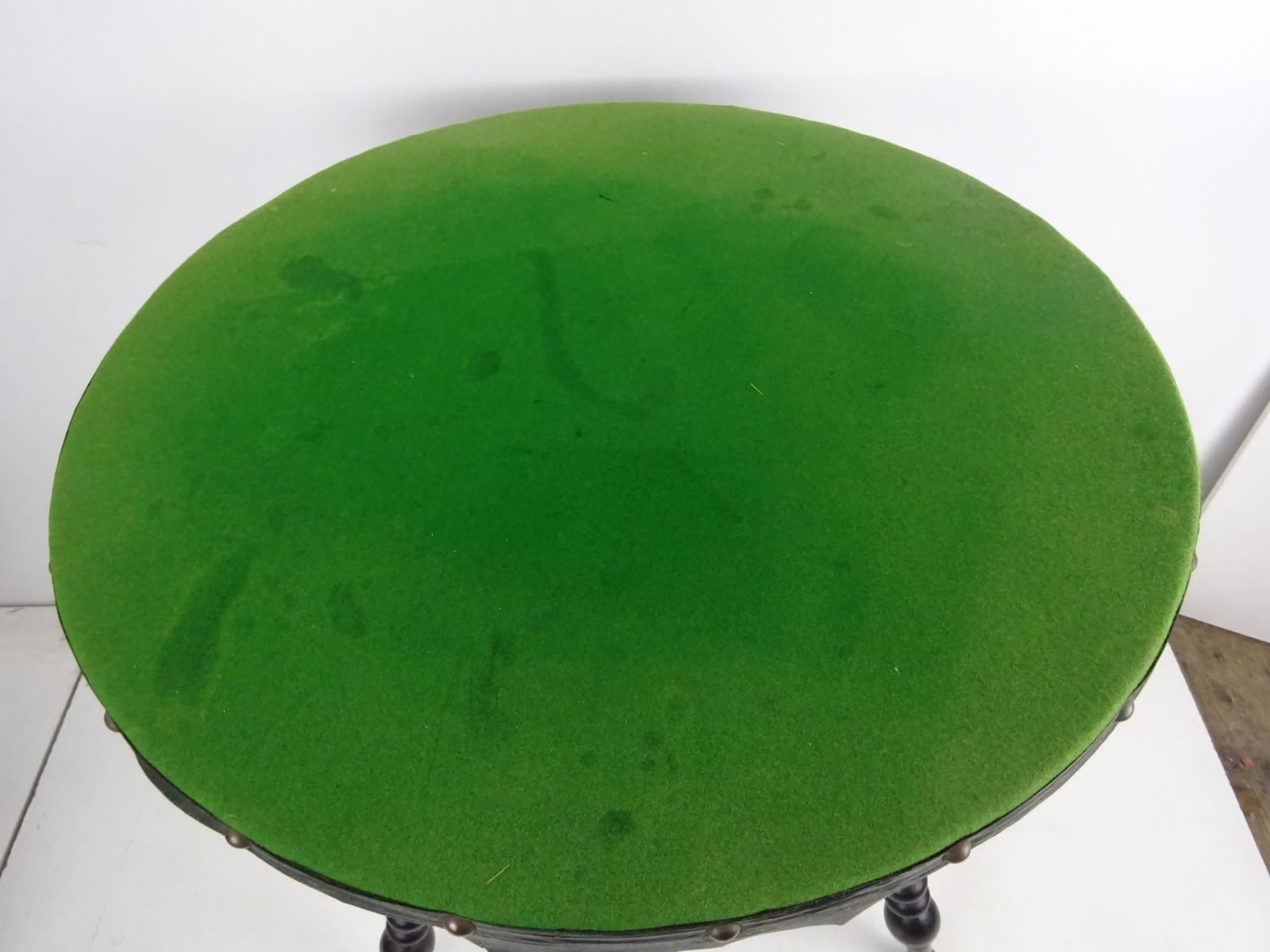 photo for sale Victorian Ebonised Baize Top Bobbin Gypsy Table