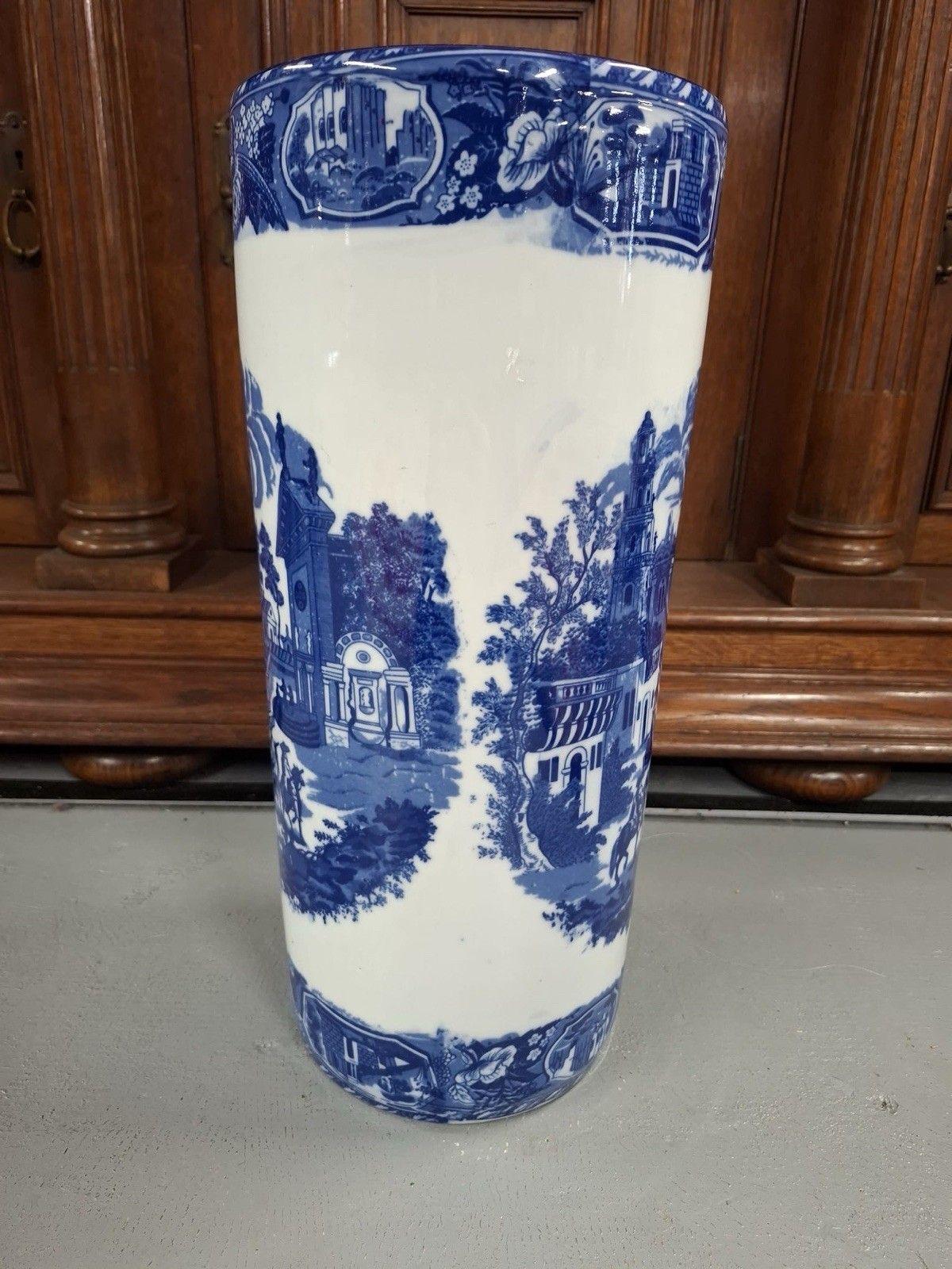 Large Blue And White Porcelain Stick Stand Vase photo furniture