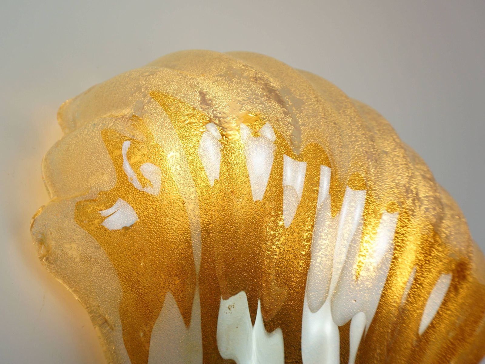 photo furniture No. 1 Of 2 Mid Century Modern Sconce Wall Lamp Lustrous Glass Shell Brass