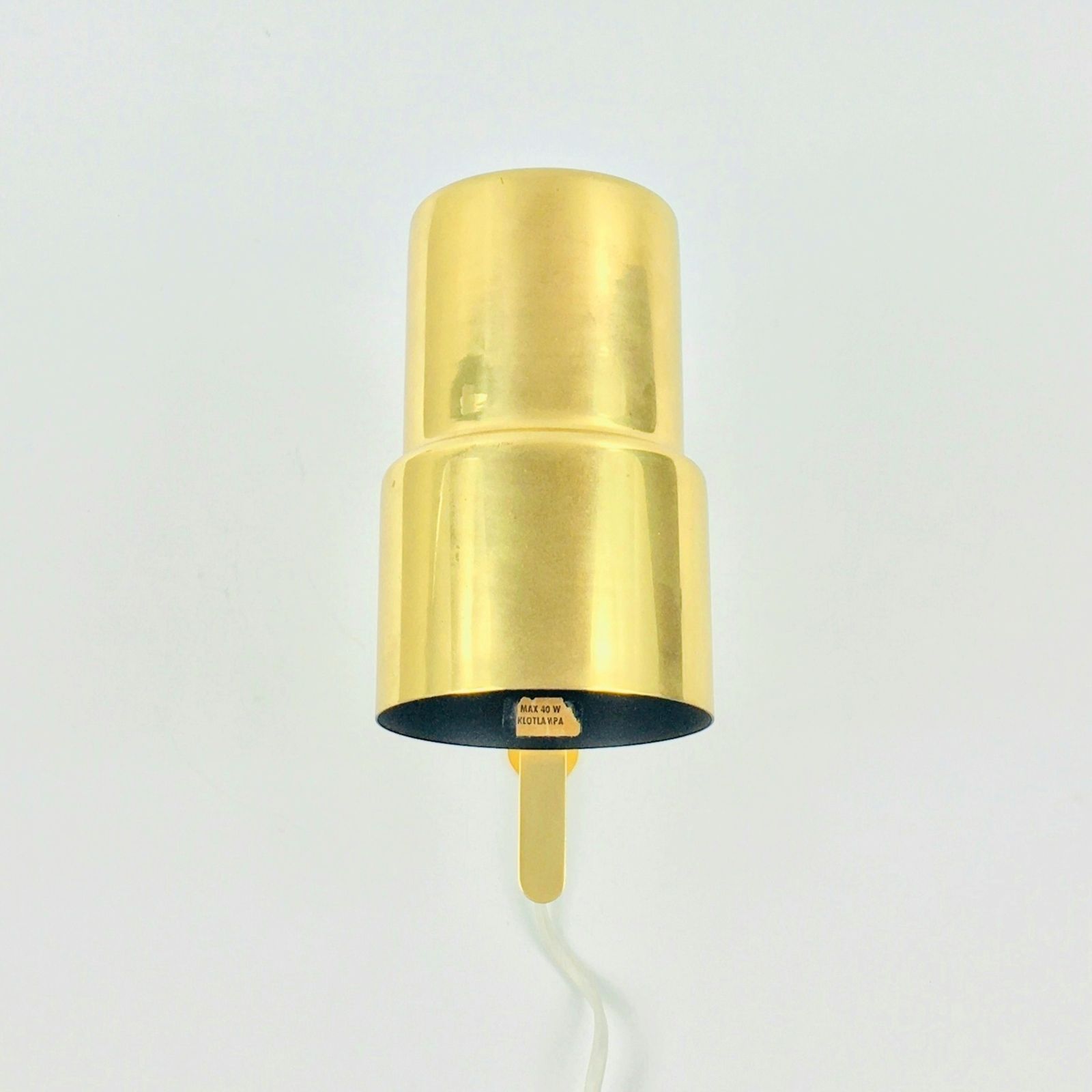 Pair Of Mid Century Scandinavian Brass Wall Lights By Hans Agne Jakobsson, Sweden, 1960s photo for sale