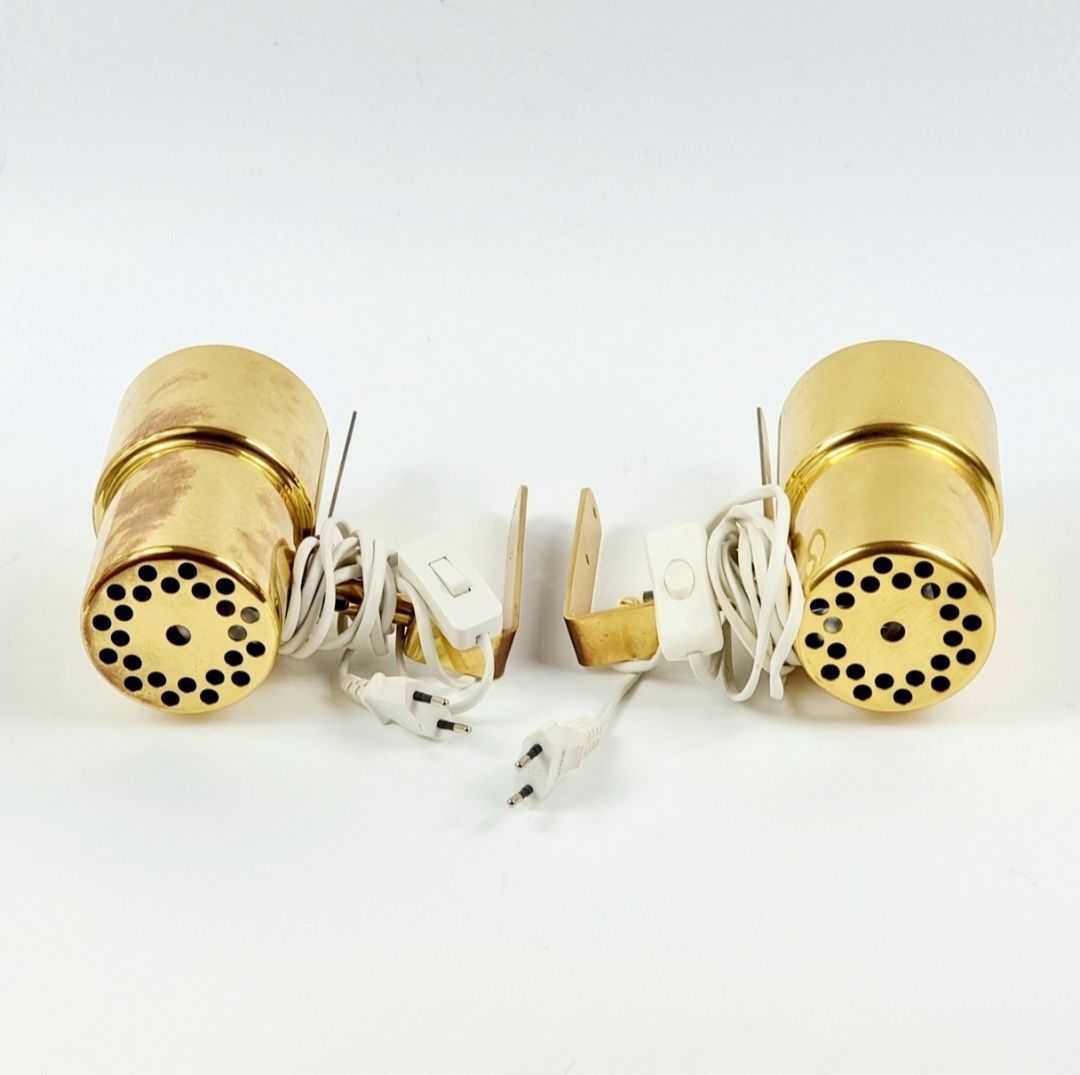 Lighting Pair Of Mid Century Scandinavian Brass Wall Lights By Hans Agne Jakobsson, Sweden, 1960s photo