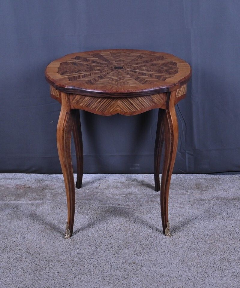 Marquetry Side Table, Louis XV Style – First Half Of The 20th Century photo buy