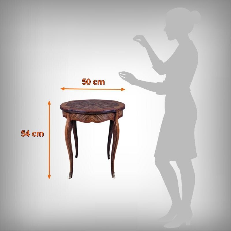 photo vinterior Marquetry Side Table, Louis XV Style – First Half Of The 20th Century