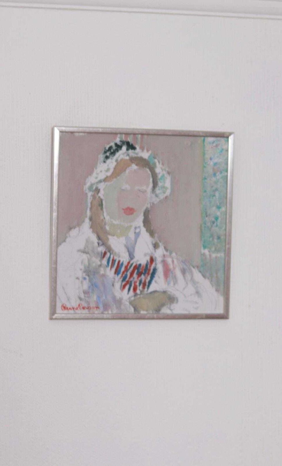 Original Swedish Oil On Panel – “Portrait Of Woman” By Rune Persson – Vintage &  Framed  31 × 30 Cm (12.2" × 11.8") photo 275.0