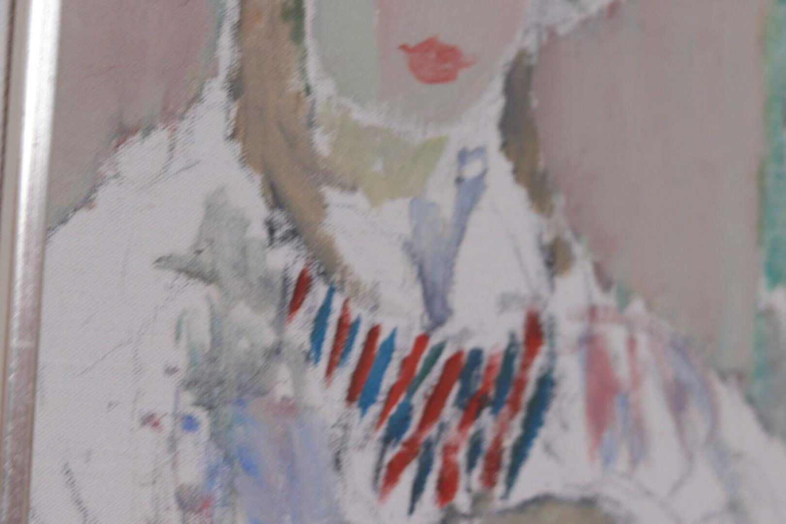 photo vinterior Original Swedish Oil On Panel – “Portrait Of Woman” By Rune Persson – Vintage &  Framed  31 × 30 Cm (12.2" × 11.8")