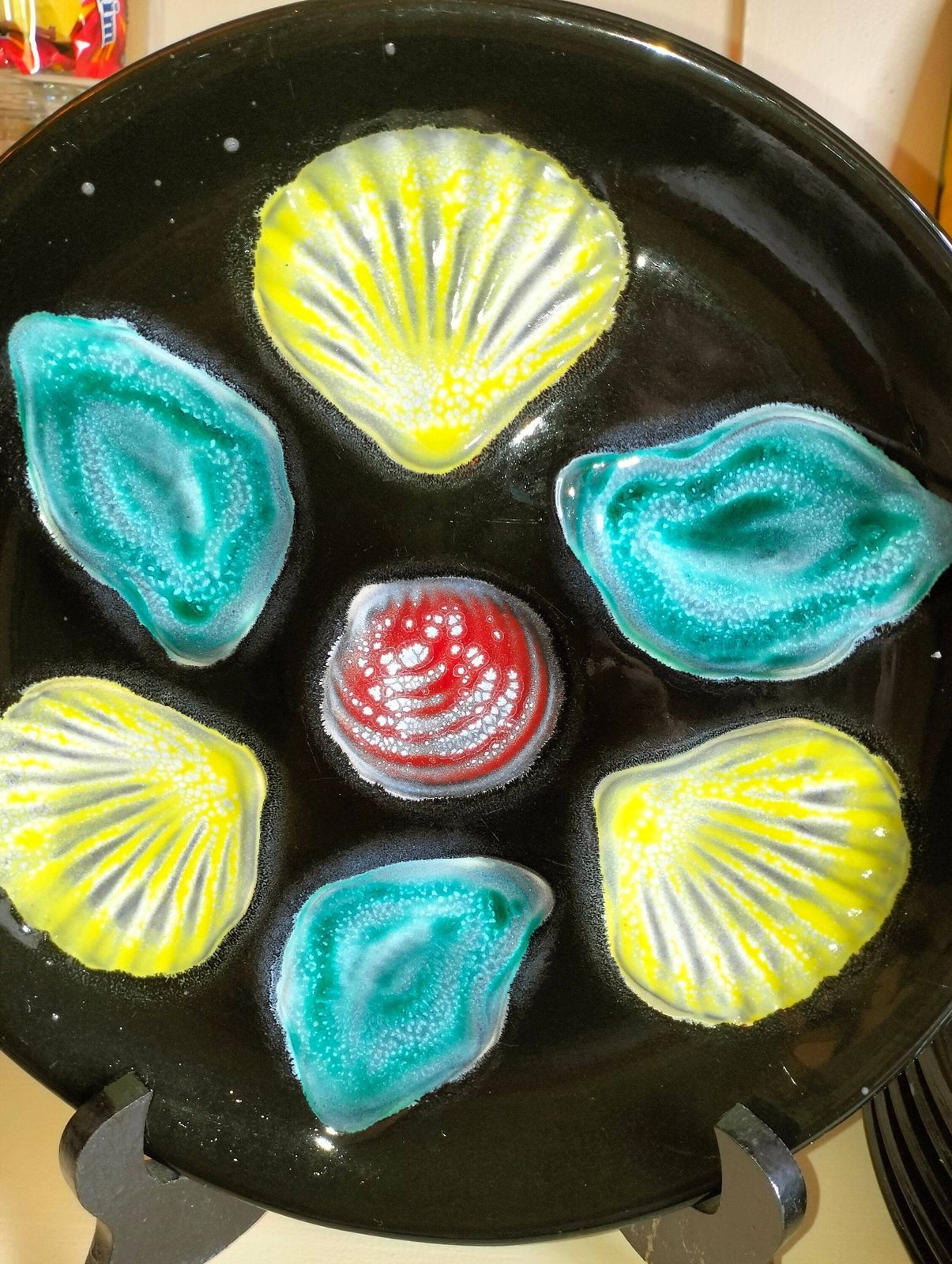 Vintage French Ceramic Oyster Plates, Seafood Bistro Decor, Set Of 6 photo Home Decor