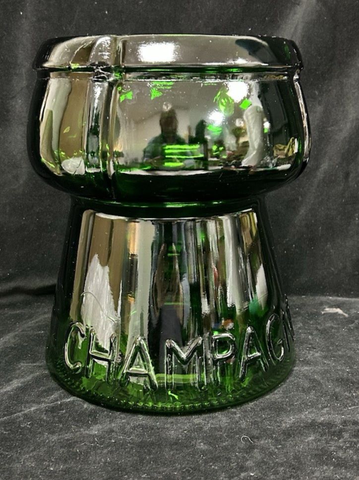 Vintage Decorative Champagne Ice Bucket Italian Glass Wine Cooler C1950