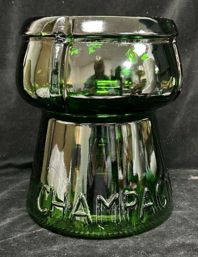 Vintage Decorative Champagne Ice Bucket Italian Glass Wine Cooler C1950 photo for sale