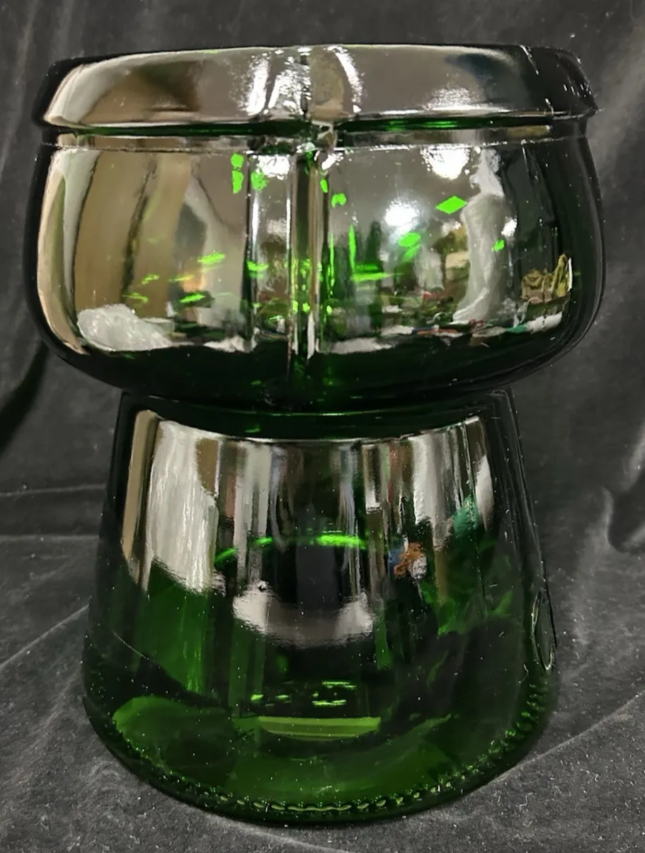 Vintage Decorative Champagne Ice Bucket Italian Glass Wine Cooler C1950 photo vinterior