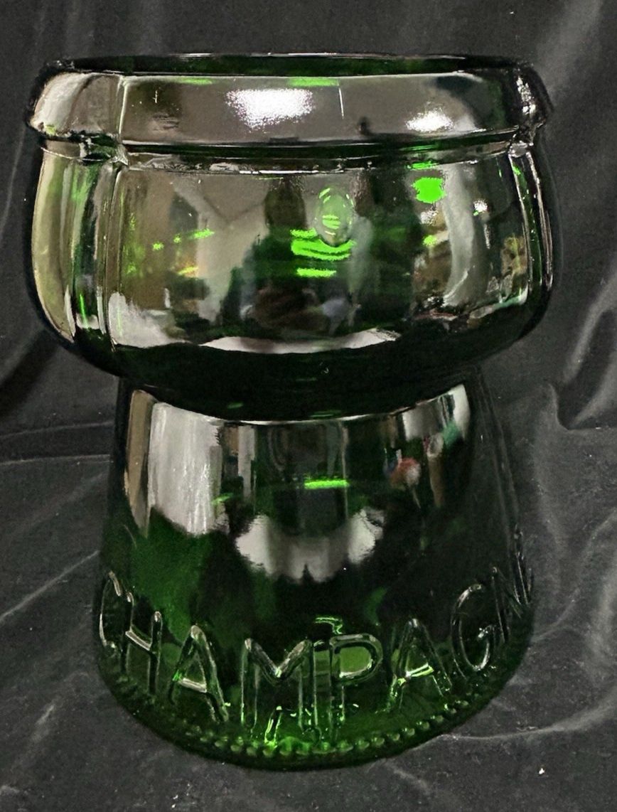 Home Decor Vintage Decorative Champagne Ice Bucket Italian Glass Wine Cooler C1950 photo