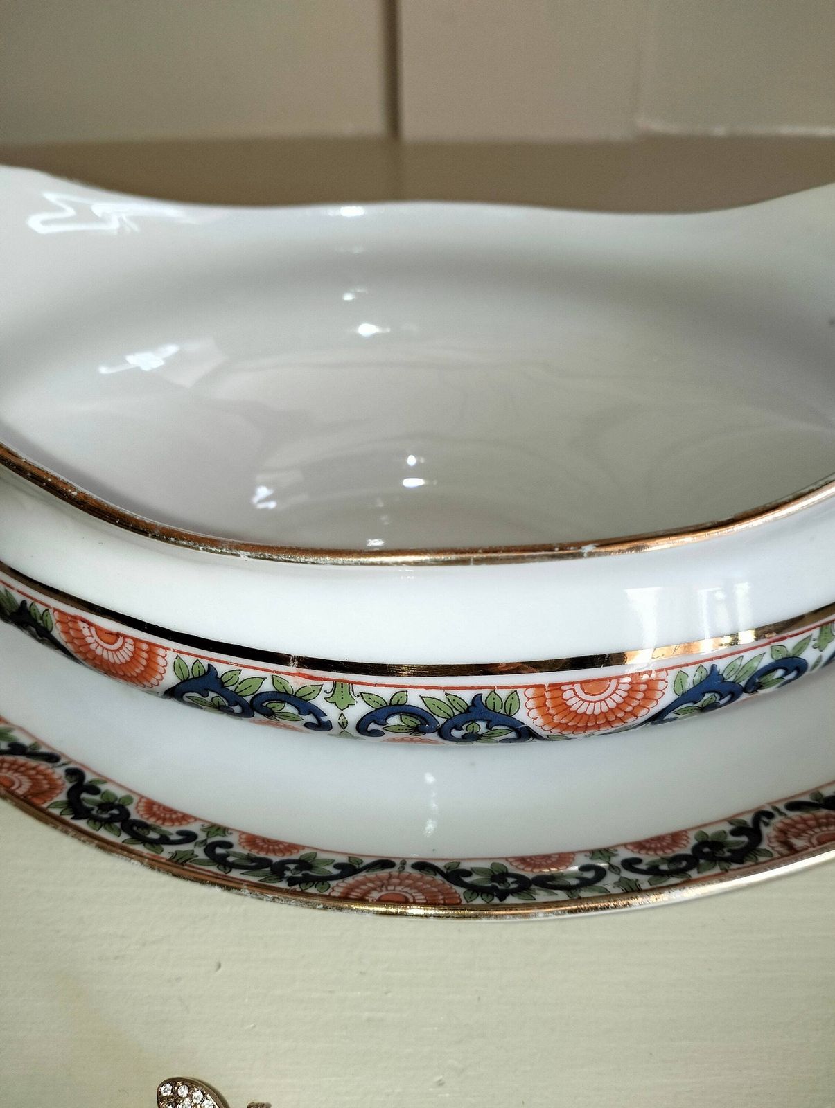 Antique Limoges Porcelain Gravy Boat, French Pedestal Sauce Jug photo buy