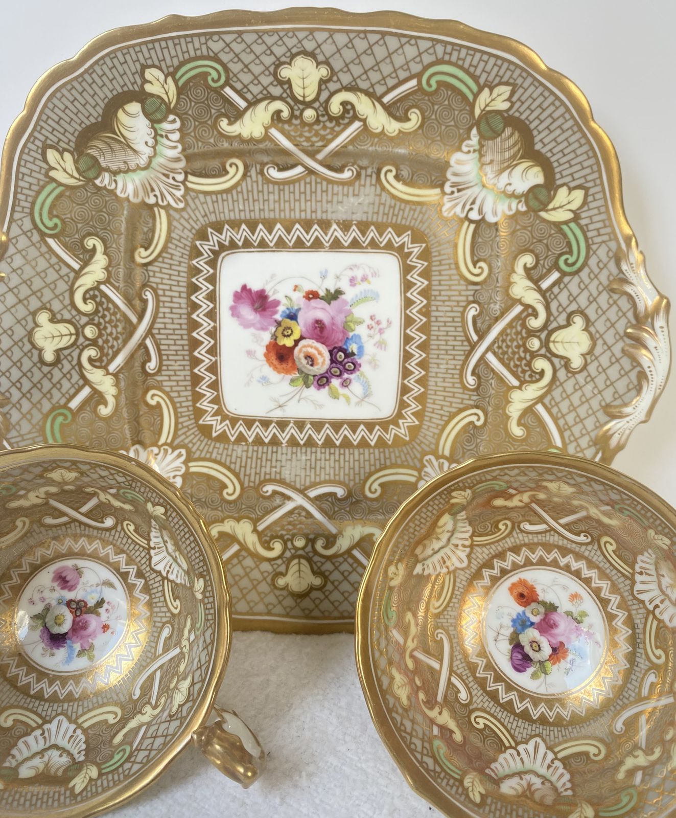 Victorian Trio Of Fantastically Gilded China photo for sale