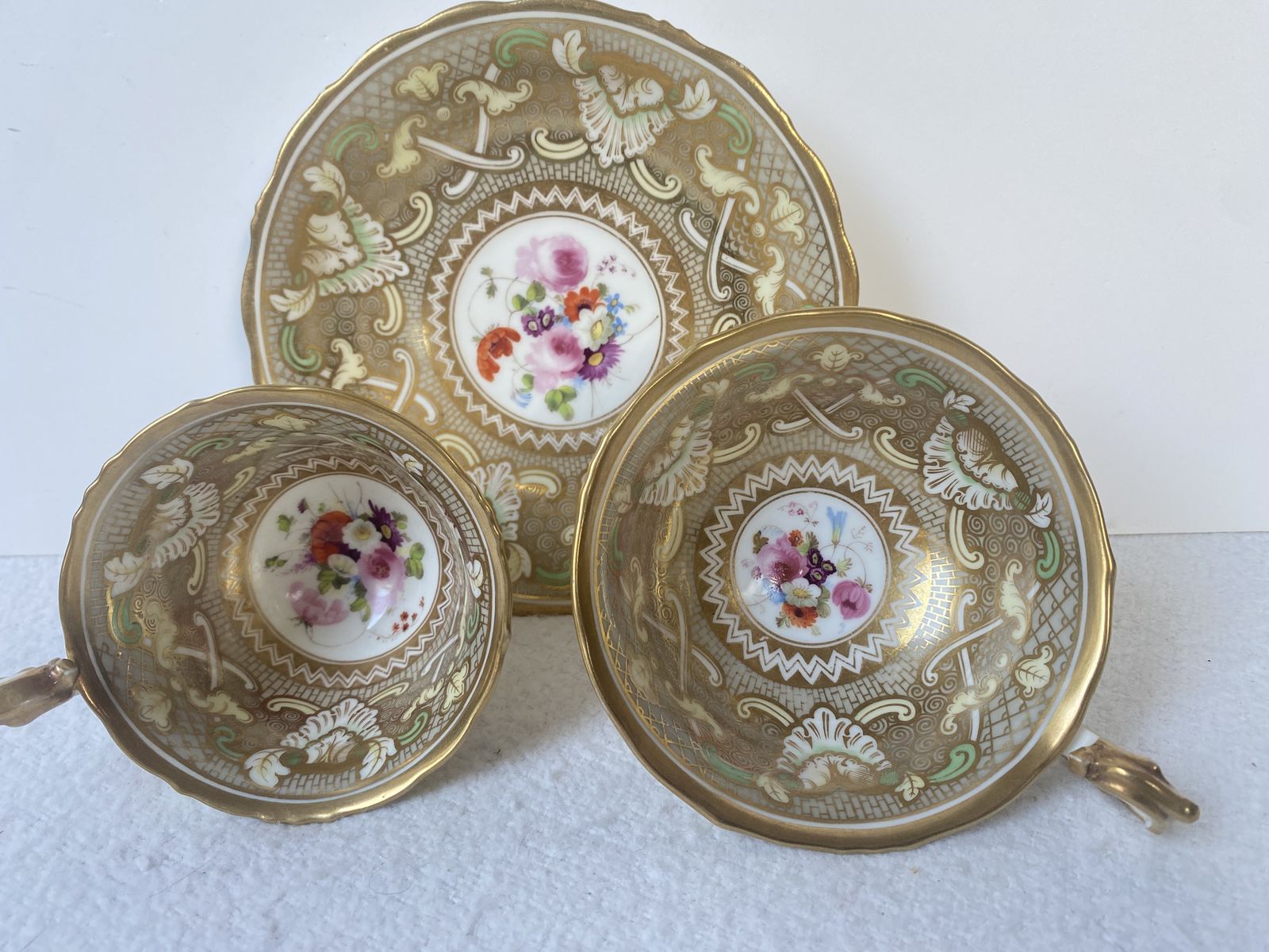 Victorian Trio Of Heavily Gilded China