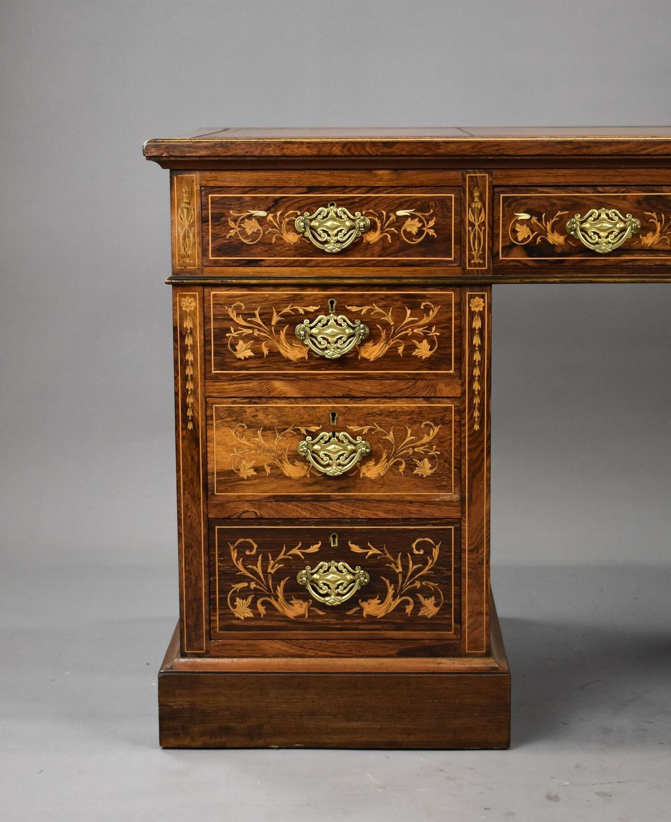 Victorian Rosewood & Marquetry Desk photo for sale