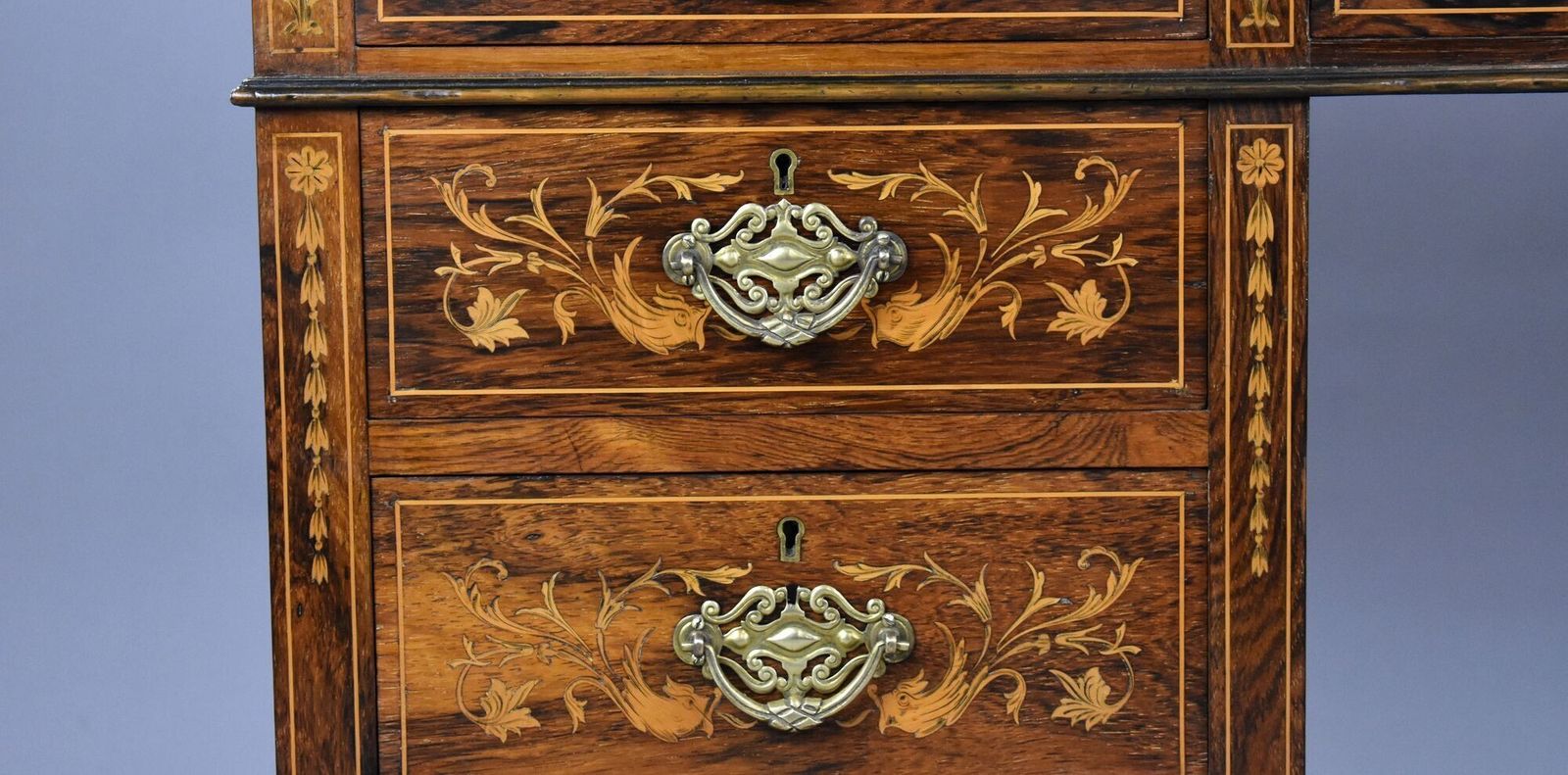 photo for sale Victorian Rosewood & Marquetry Desk