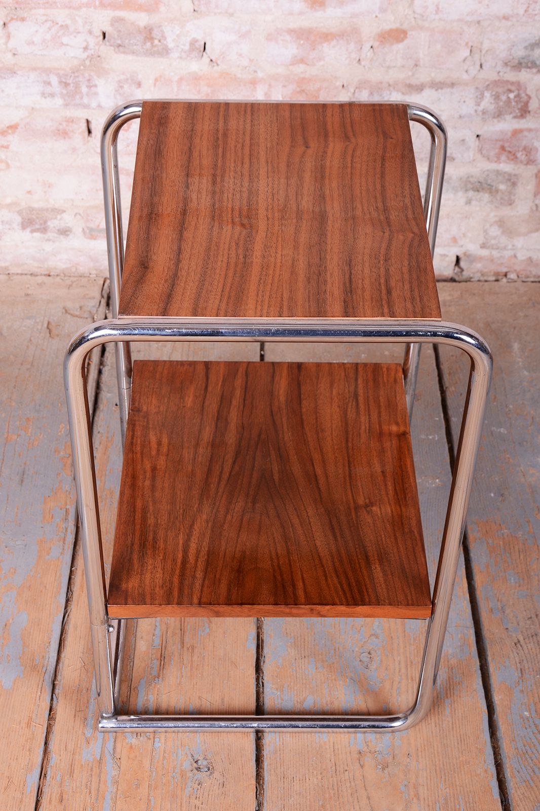 Pair Of Restored Bauhaus Bedside Tables, By M. Breuer For Thonet, Germany, 1920s photo vinterior