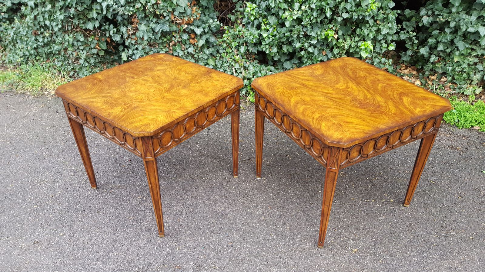 Large Pair Of Theodore Alexander Mahogany Lamp Tables photo 895.0