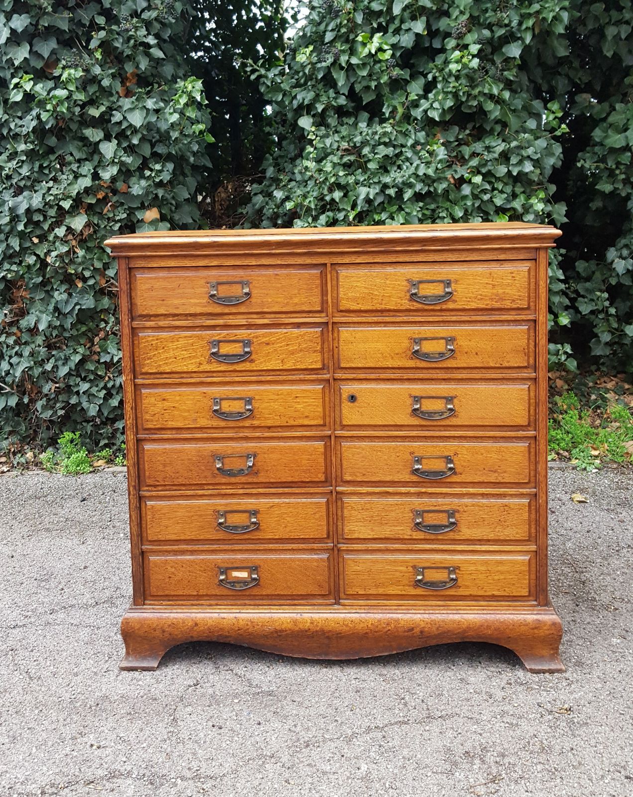 Antique Oak Chest Of 12 Drawers photo for sale
