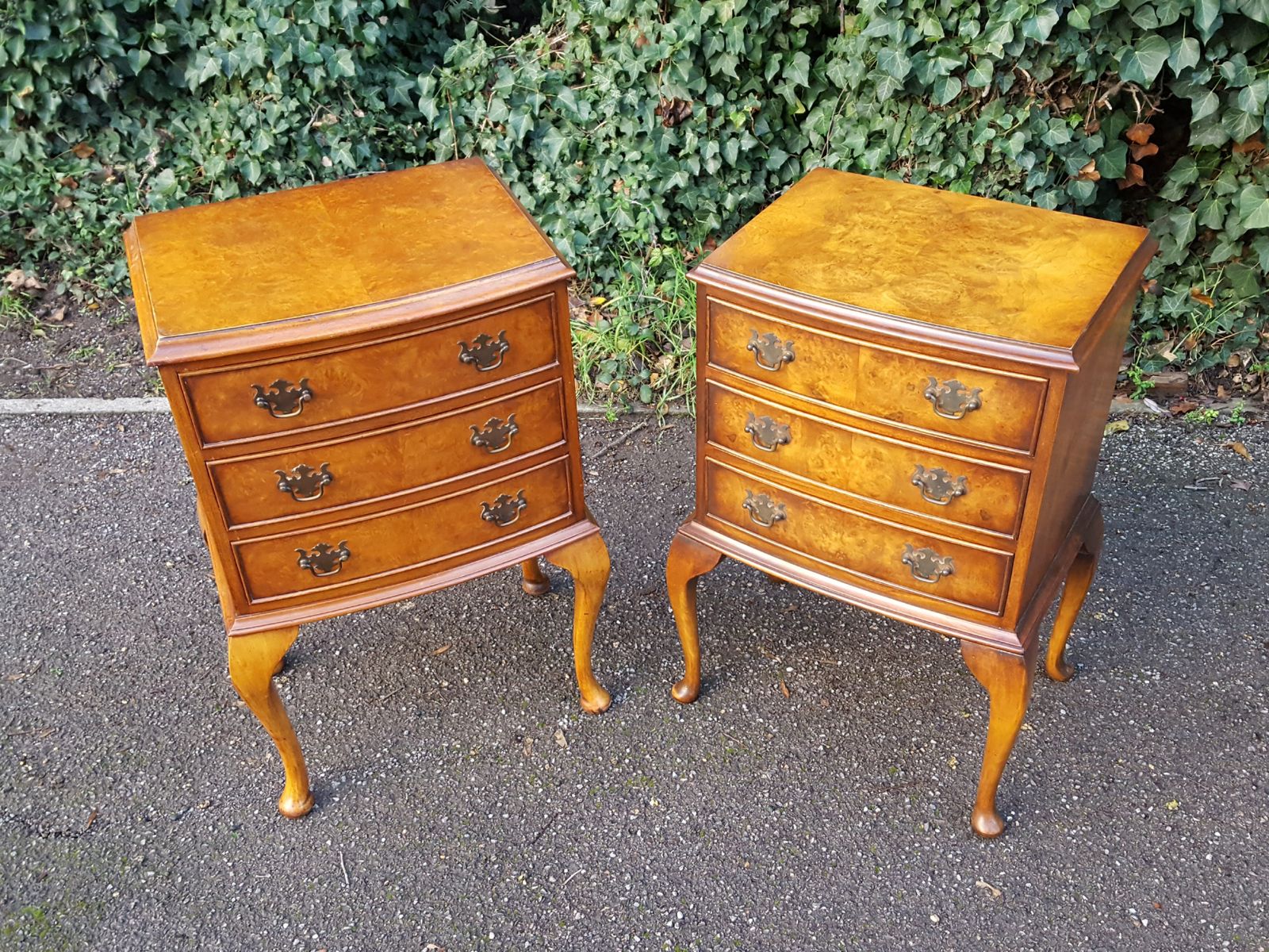 Near Pair Of Burr Walnut Bedside Chests photo vinterior