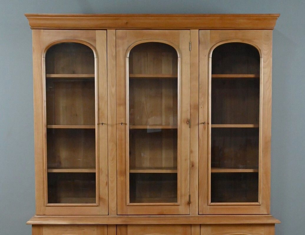 Two Part Bookcase In Light Cherry Wood, Louis Philippe Style – 20th Century photo 2830.0