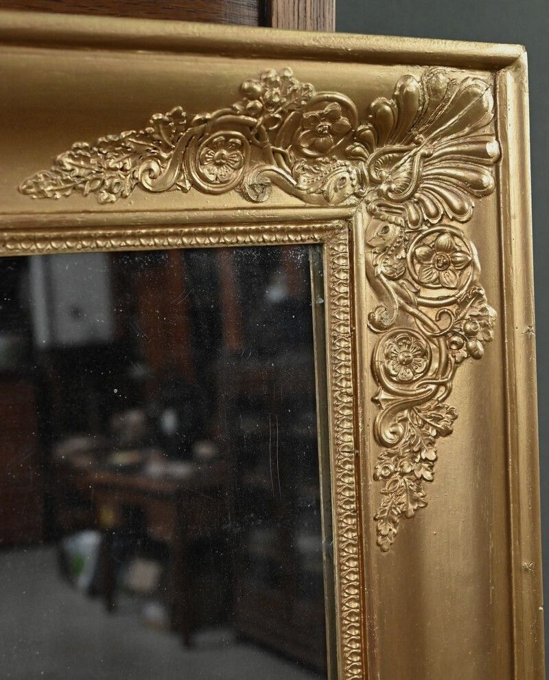 Important Giltwood Mirror, Restoration Style – Mid 19th Century photo 1310.0