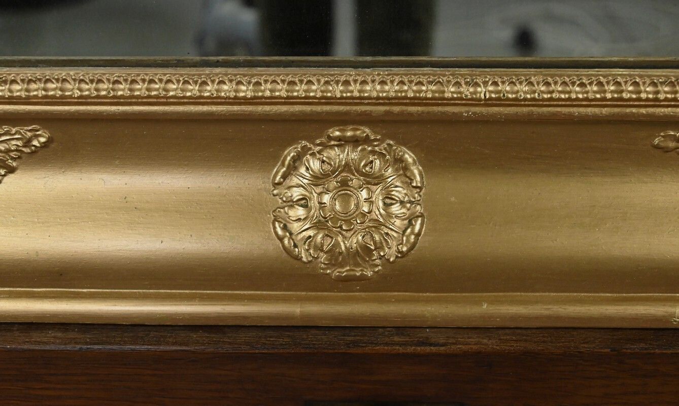Important Giltwood Mirror, Restoration Style – Mid 19th Century photo vintage