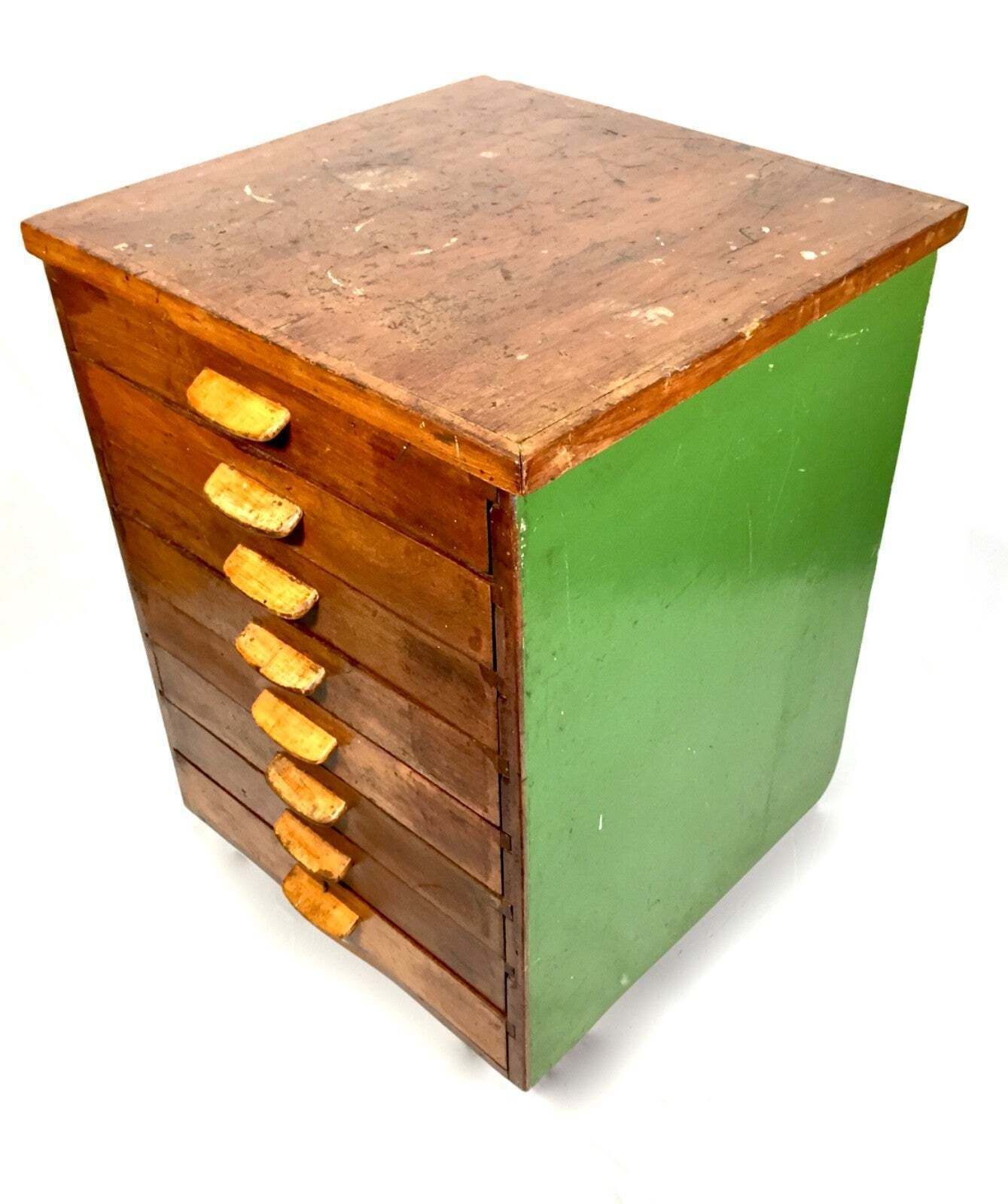Antique Industrial Wooden Filling Cabinet / Storage Drawers Cabinet C.1930 photo vinterior