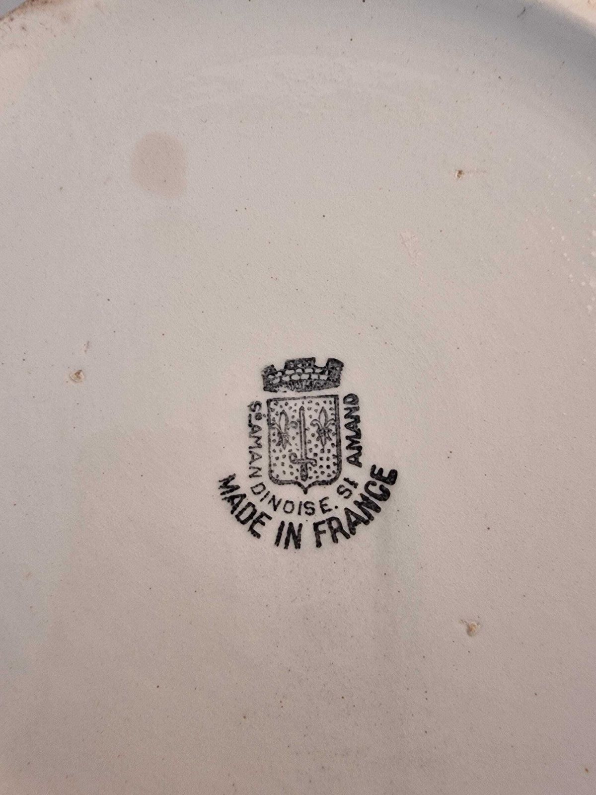 photo furniture Antique Lidded Serving Casserole / Vegetable Dish In White   French Country Farmhouse Decor