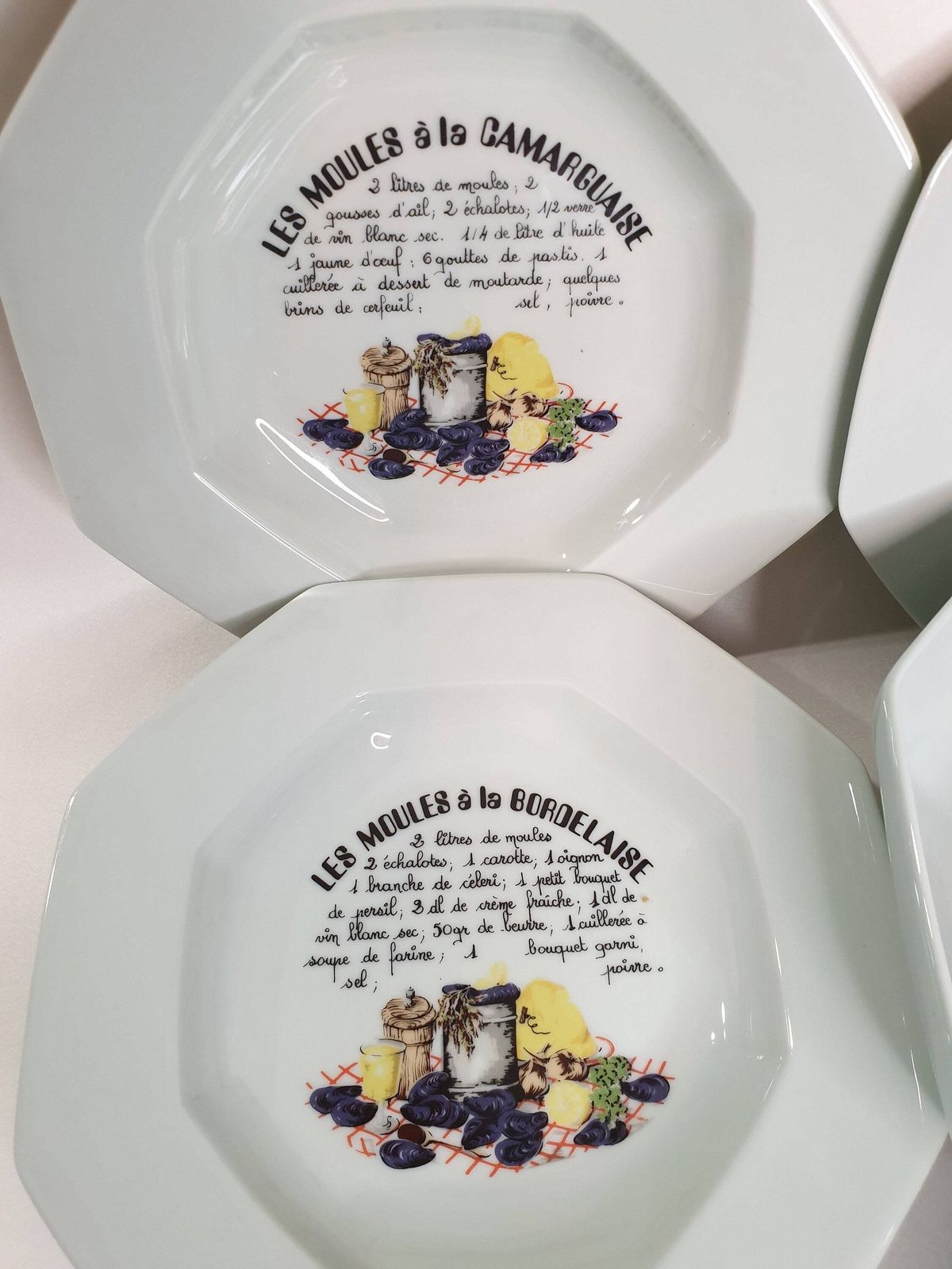 Limoges France Baby Blue Porcelain Dinner Set   6 Bowls & Large Mussel Bowl photo Home Decor