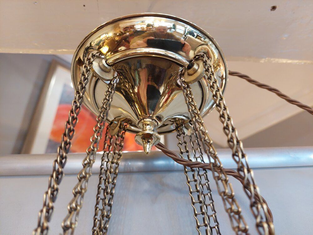 Victorian Brass And Coloured Glass Lantern photo 1350.0