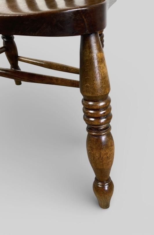 Antique Late Victorian High Back Windsor Armchair (C.1890) photo vinterior