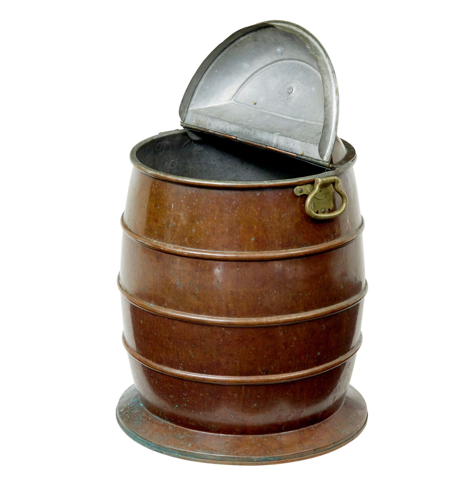 19th Century Swedish Copper And Brass Water Barrel photo Home Decor