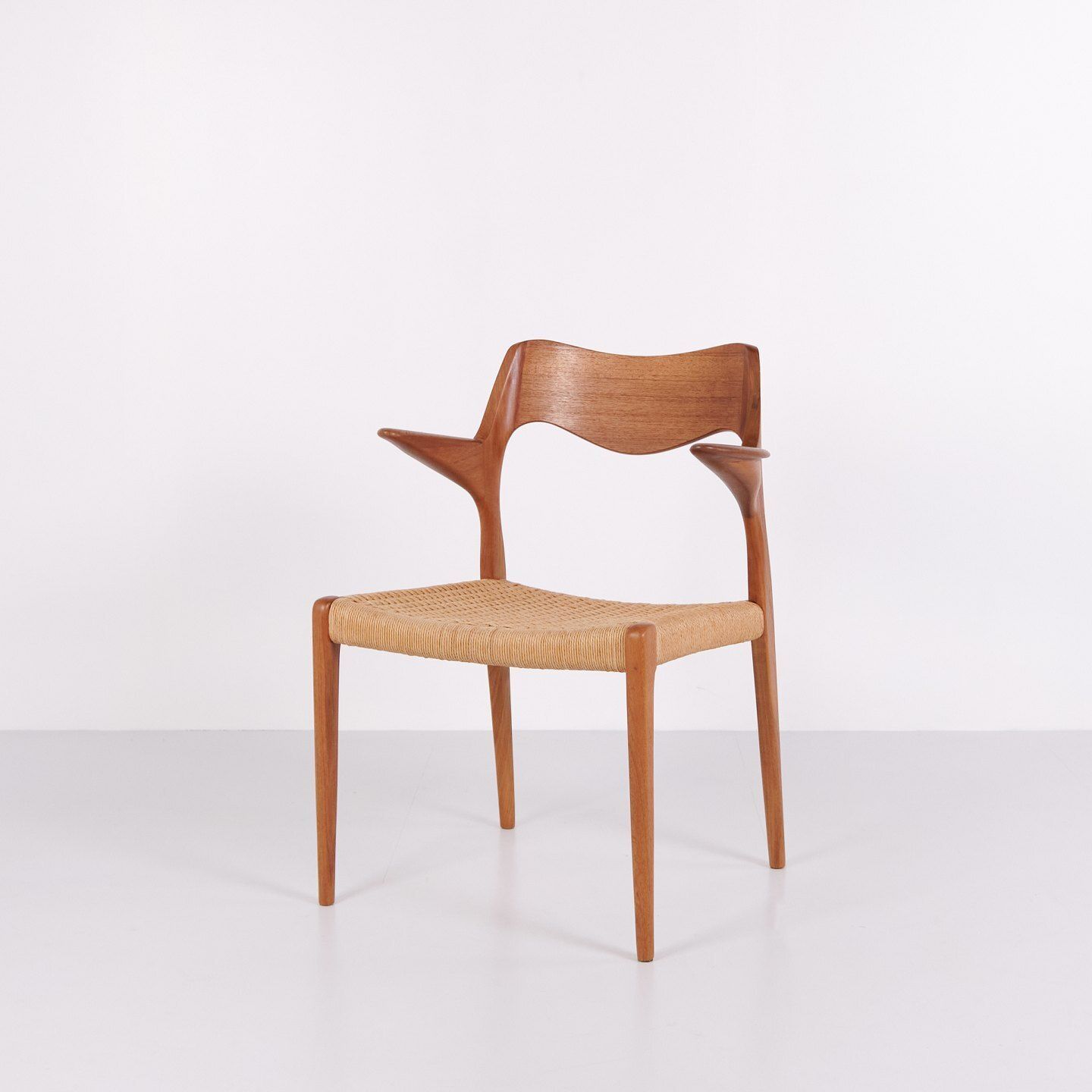 Dining Chair   Model 55   Teak & Wicker   No Møller   Jl Møllers Furniture Factory   1960s photo furniture