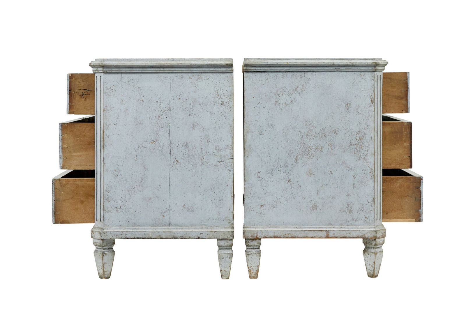 Pair Of Painted 19th Century Swedish Chest Of Drawers photo vintage