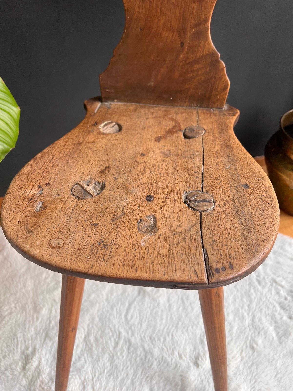 photo vinterior Antique Swiss Folk Art Chair: Wabi Sabi Furniture