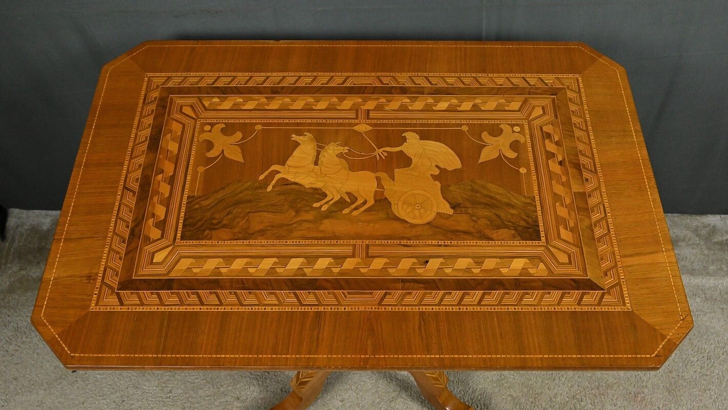 Cherry And Walnut Coffee Table, Restoration Style – Late 19th Century photo Furniture