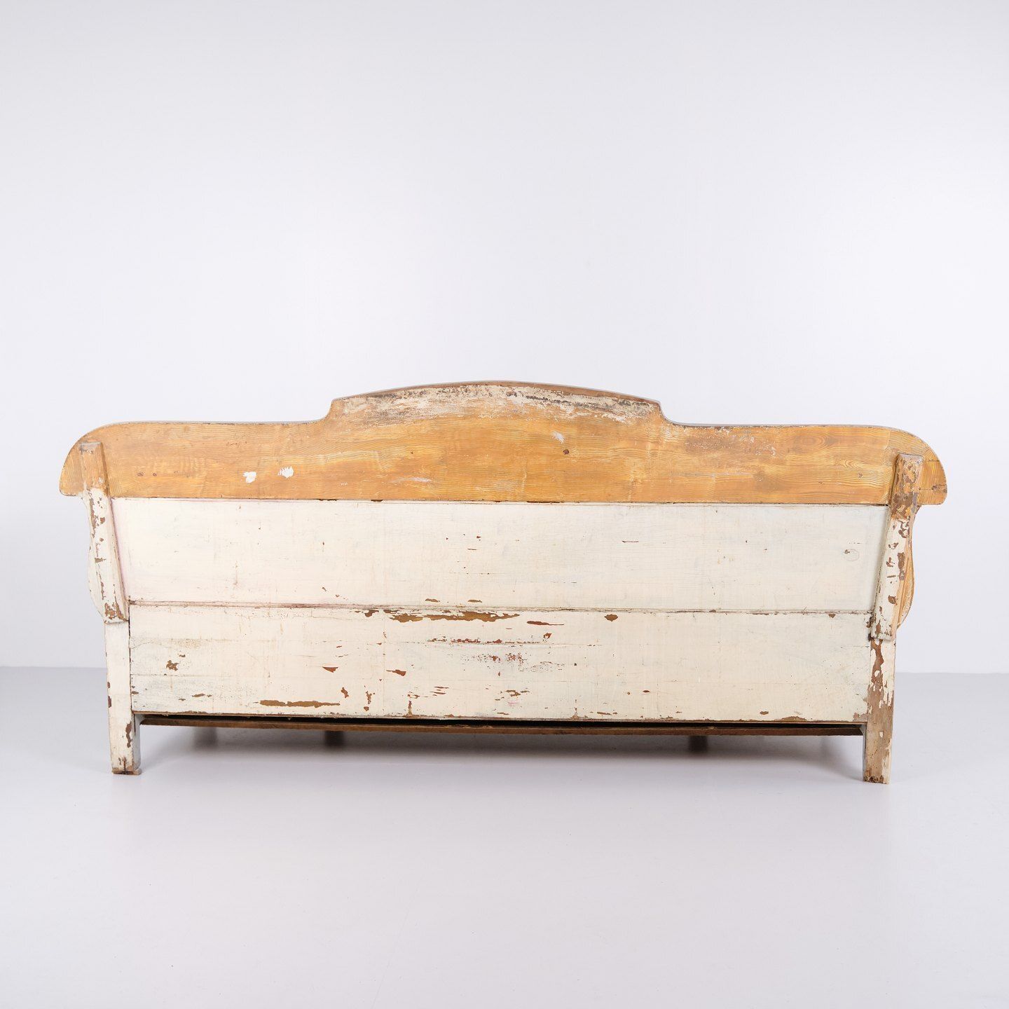Antique Bench With Storage   Grey Painted   Pine   Year 1890s photo Furniture