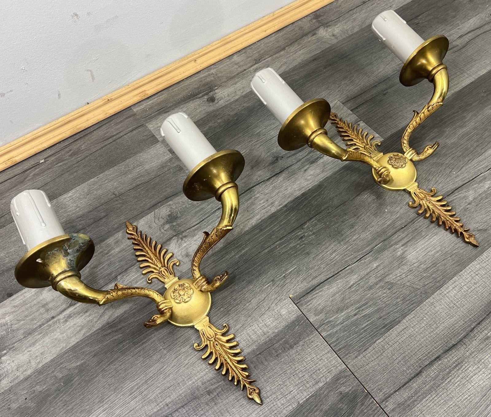 Pair Of Wall Sconces Vintage French Style Ornate Decorative Lighting Lot 4771 photo furniture