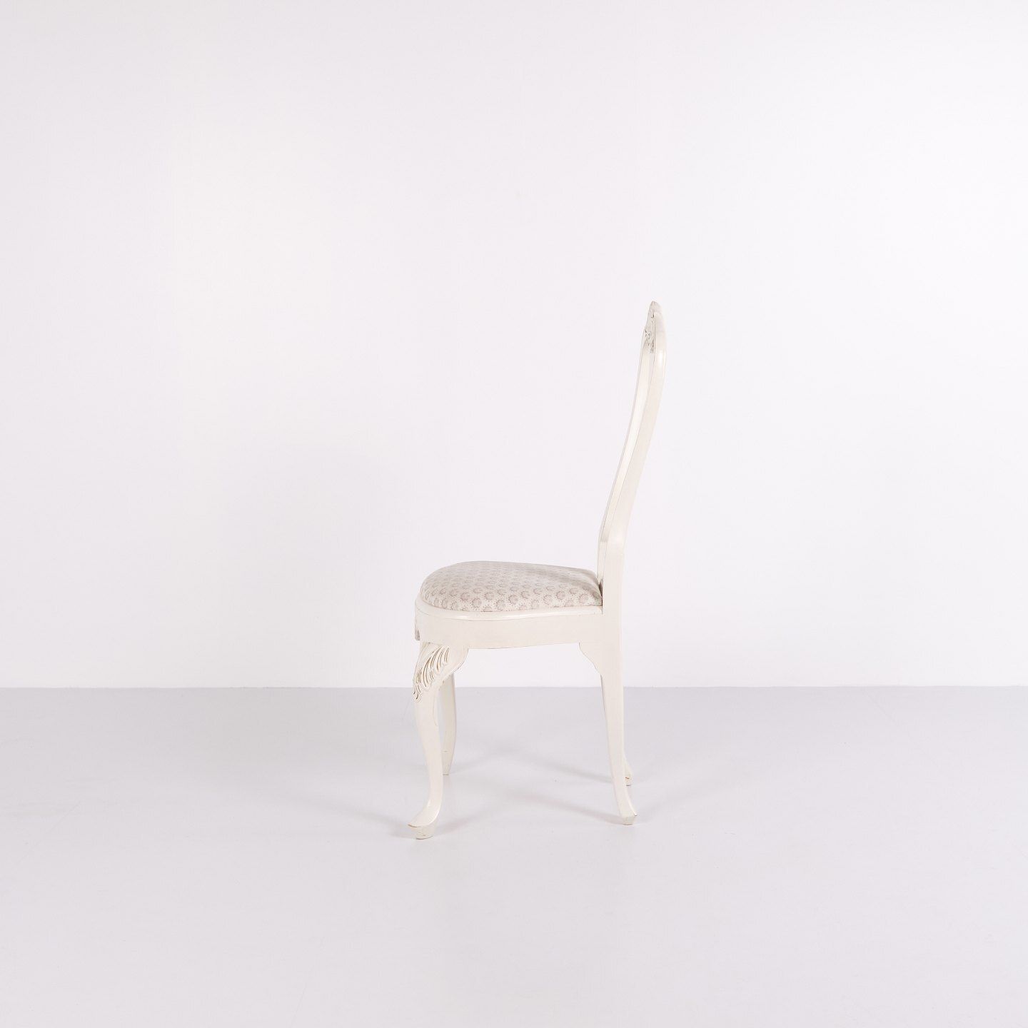 Set Of Six Dining Chairs   New Rococo Style   White Painted With Decorative Details   Year 1920s photo for sale