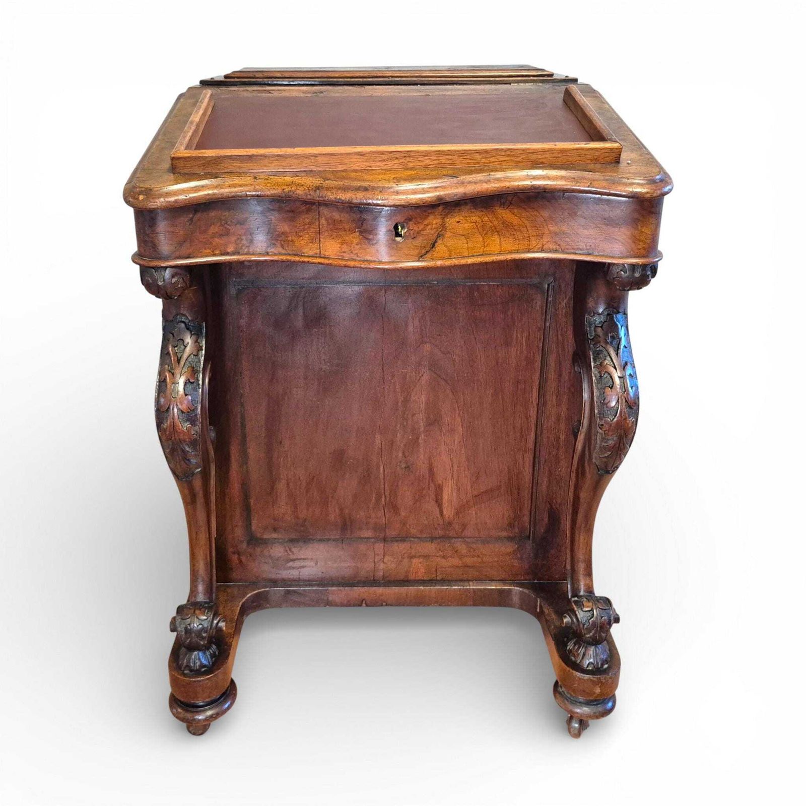 Antique Victorian Walnut Davenport Writing Desk | 19th Century Sloping Bureau photo 795.0
