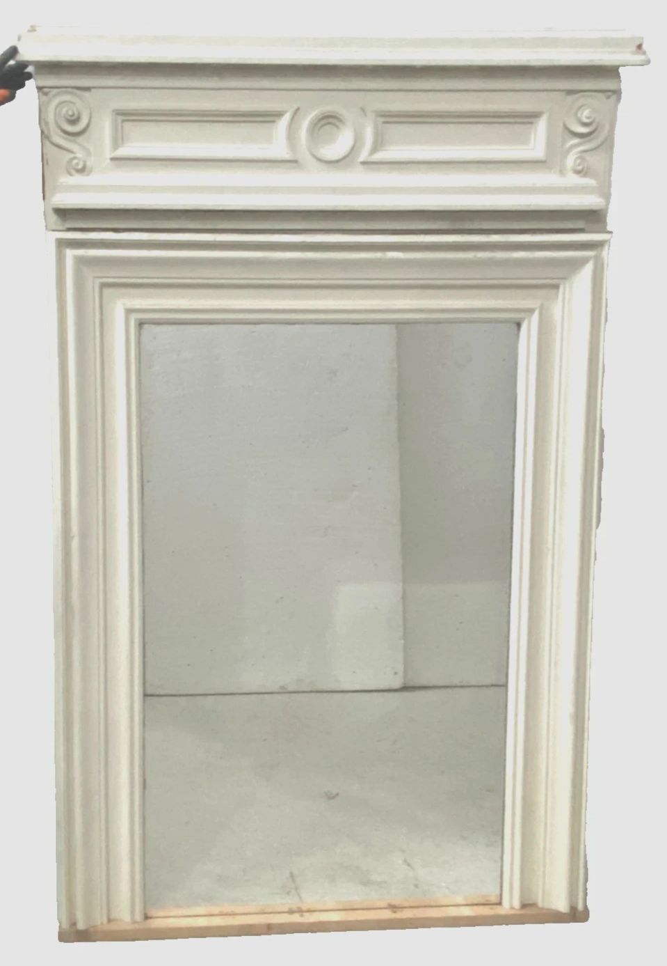 Louis XVI Style Trumeau Mirror In Wood And Patinated Stucco 19th Century