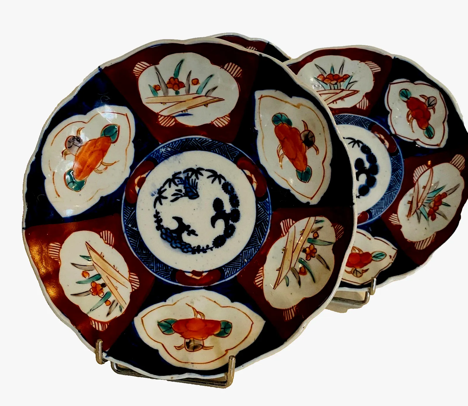 Imari Porcelain Set Of Six Plates Decorated 19th Century photo Home Decor